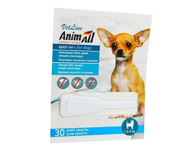 AnimAll VetLine Краплі від бліх і кліщів для собак від 1,5-4 кг