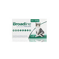 Broadline spot-on Краплі на холку для кішок від 2.5 до 7.5 кг від бліх і кліщів і глистів пак/3 шт.
