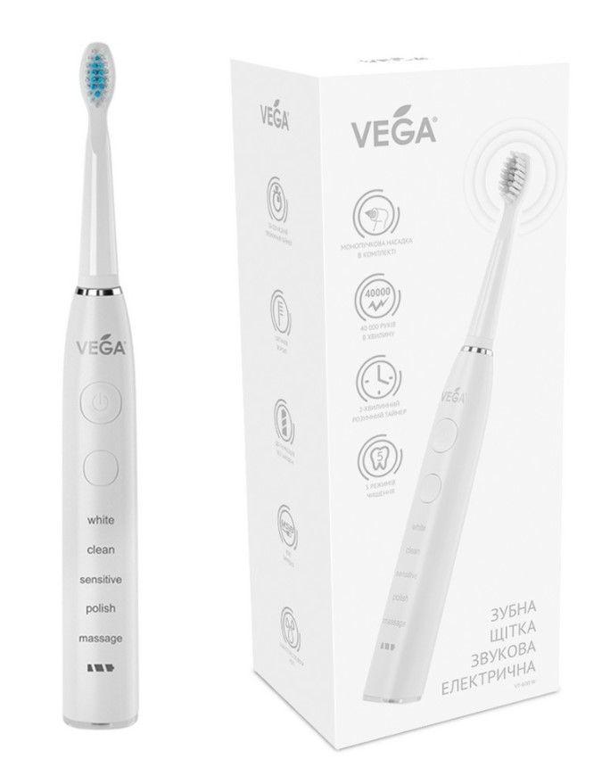 Ультразвукова зубна щітка Vega VT-600 White гарантія 1 рік, фото 1