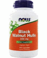 Черный орех Now Foods Black Walnut Hulls 500mg 100 caps