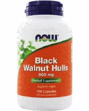 Чорний горіх Now Foods Black Walnut Hulls 500mg 100 caps