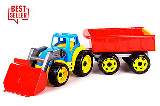 Іграшка для хлопчика "Трактор пластиковий із ковшем і причепом ТехноК", арт. 3688