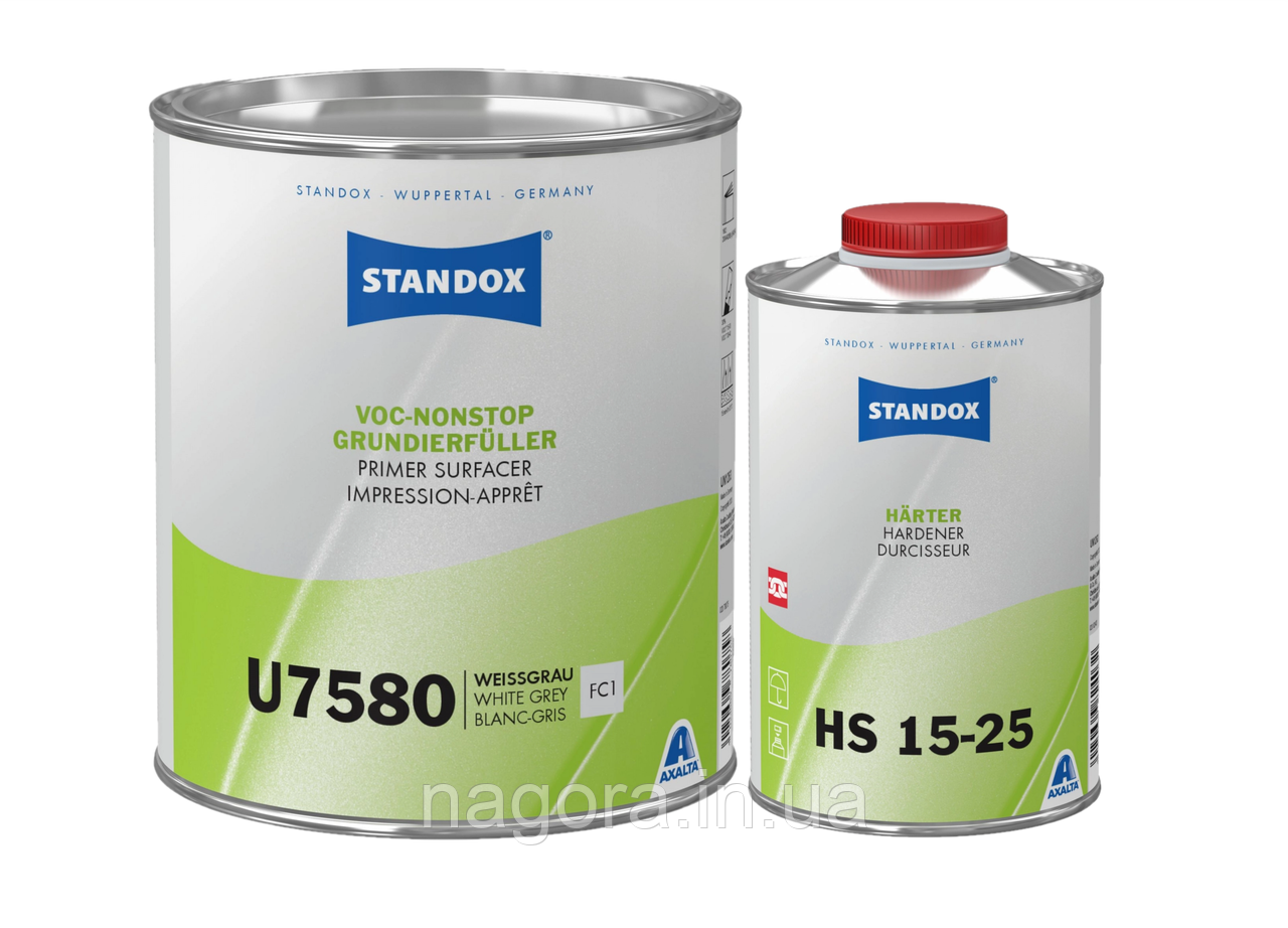 Ґрунт Наповнювач U7580 Standox VOC Nonstop, сірий (3,5 л) + затверджувач HS (1 л)