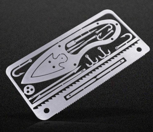 Мультитул кредитка виживальника Survival Multitool Card 17в1, фото 1