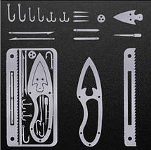Мультитул кредитка виживальника Survival Multitool Card 17в1, фото 6