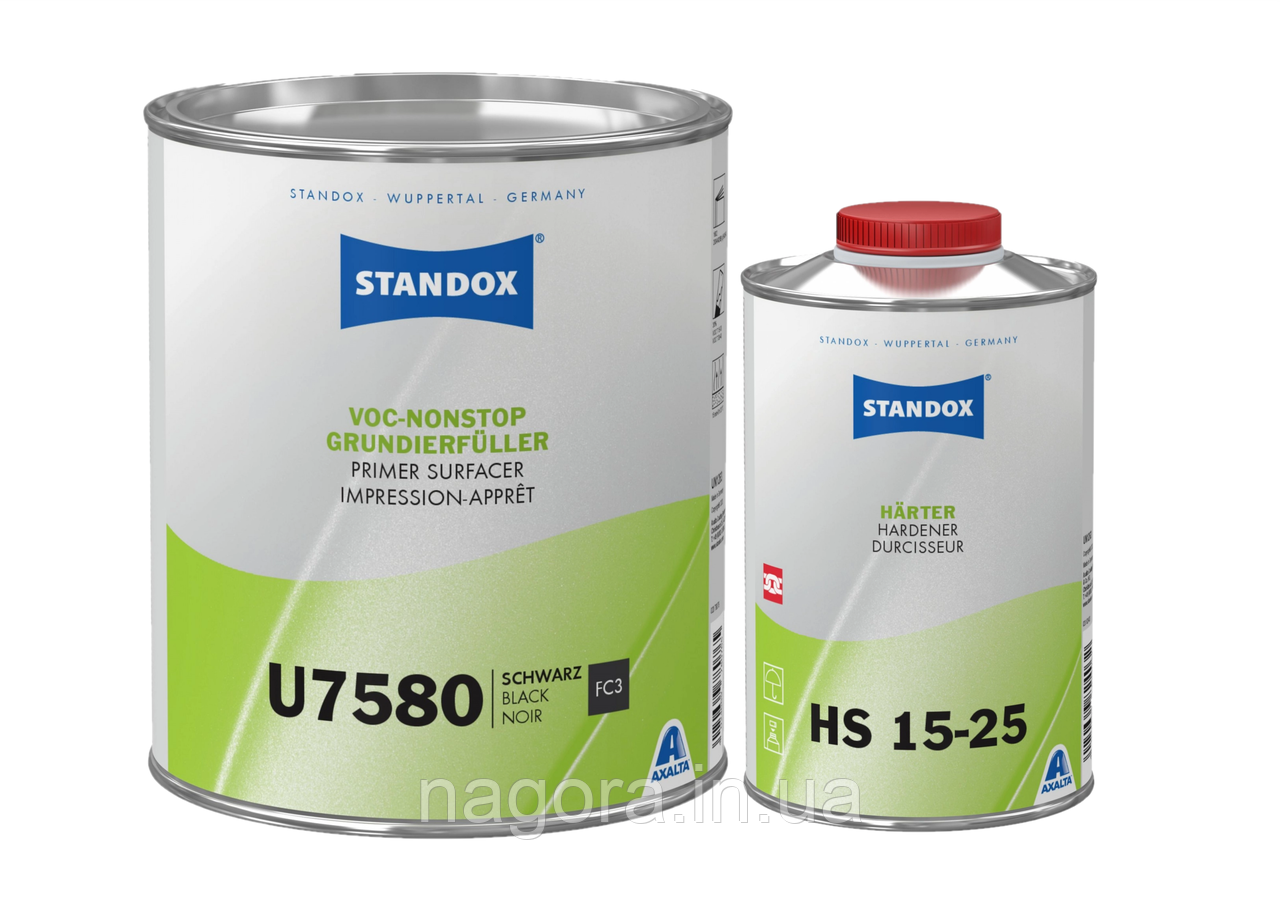 Грунт Наповнювач U7580 Standox VOC Nonstop, чорний (3,5 л) +затверджувач HS (1л)