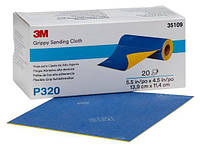 Абразивные листы в рулоне гибкие 3M Grippy Sanding Cloth, 139 x 114 мм 20 шт Упаковка P320