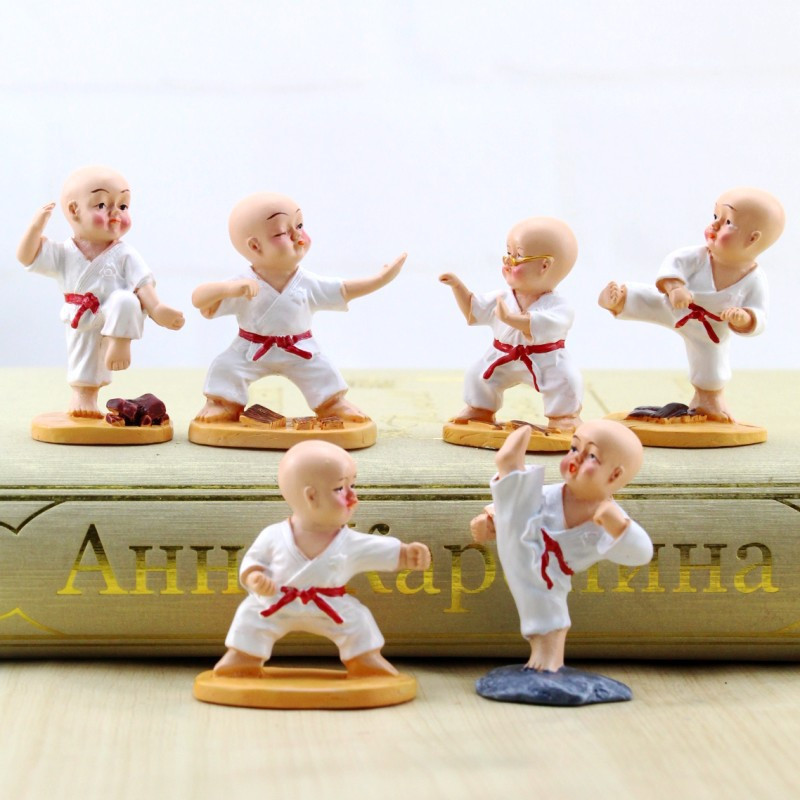 Маленький ченець у білому кімоно, прикраси для книжкової полиці 4*6 cm (6 шт.), фото 1