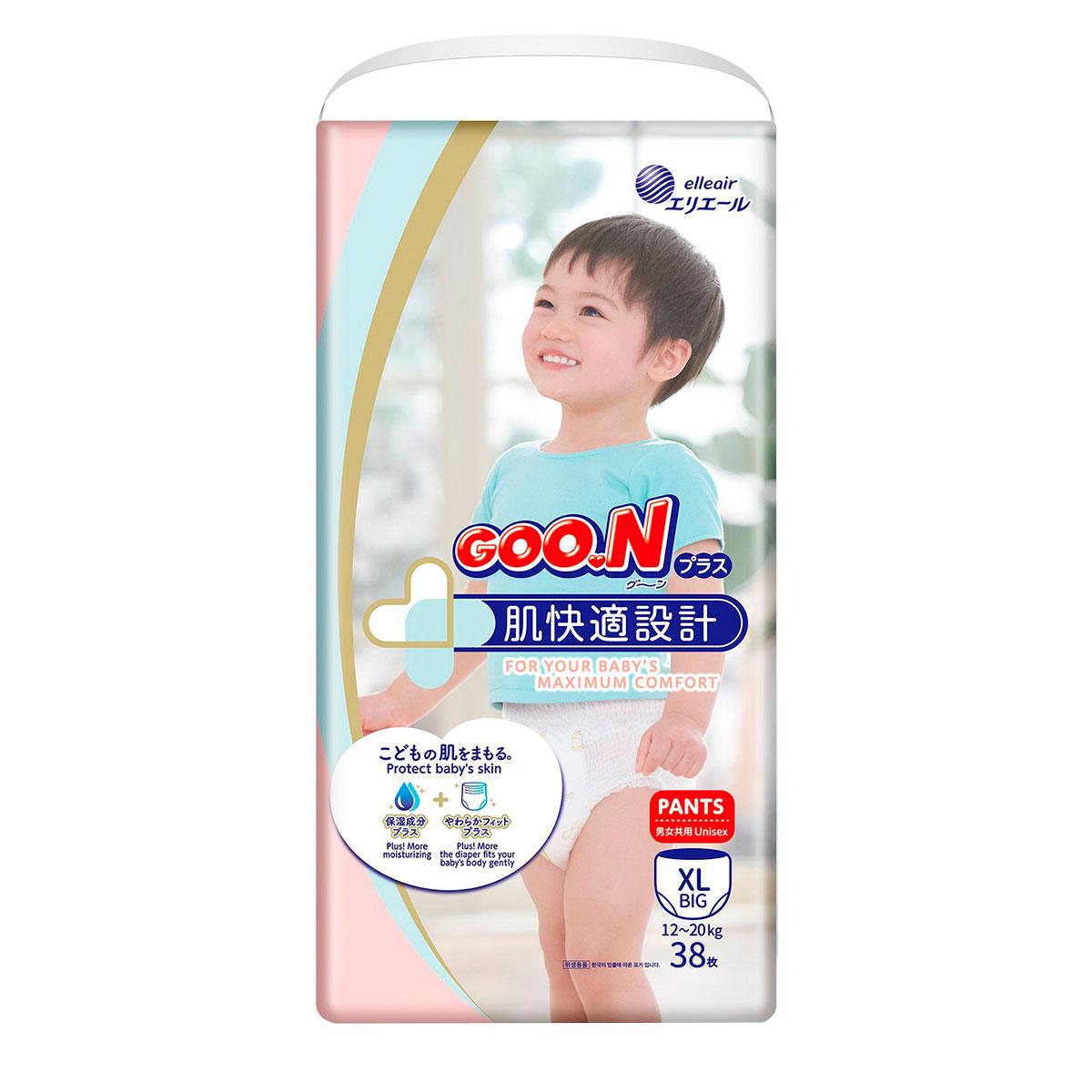 Трусики-підгузки Goo.N Plus для дітей (XL, 12-20 кг, 38шт) 21000633