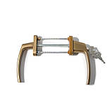 Ручка балконні MEDOS VICTORY двостороння з ключем бронзова, фото 2