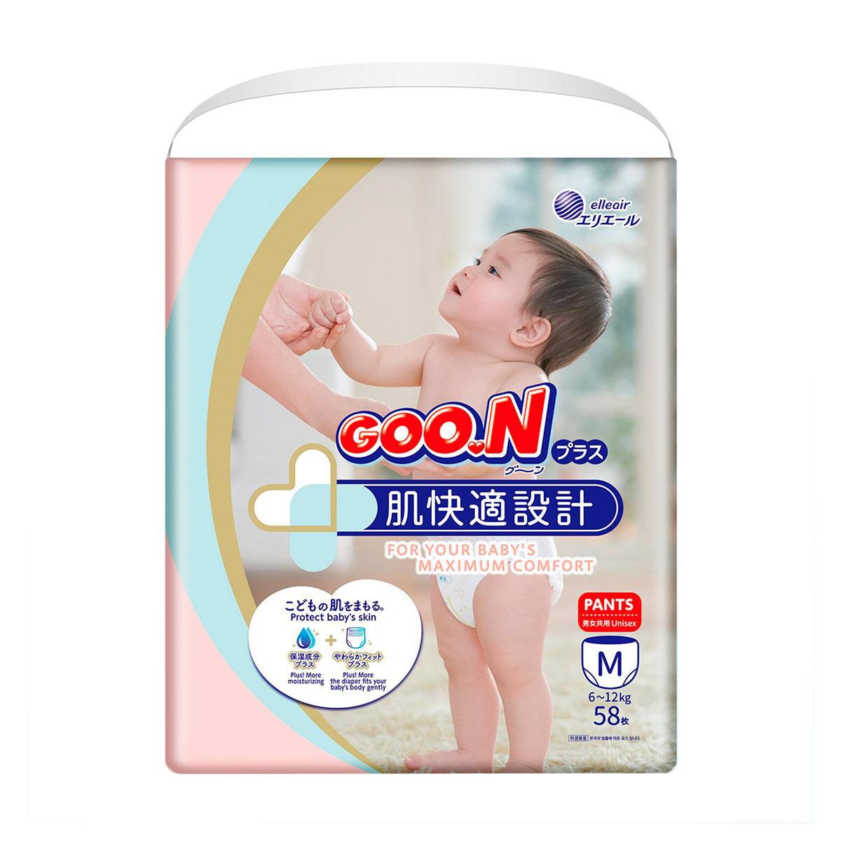 Трусики-підгузки Goo.N Plus для дітей 58 шт (M, 6-12 кг) 843339