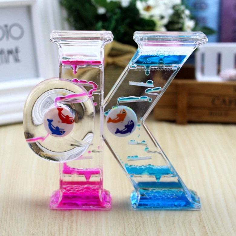 Рідкий пісочний годинник, Двоколірна крапля олії Дельфіни, фото 1