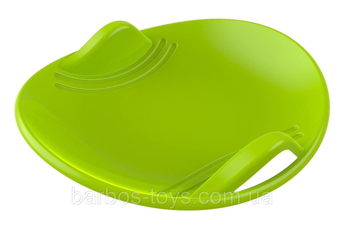 Іграшка дитяча тарілка на сніг зелена "Сани-льодяники ТехноК" 5057 кругла
