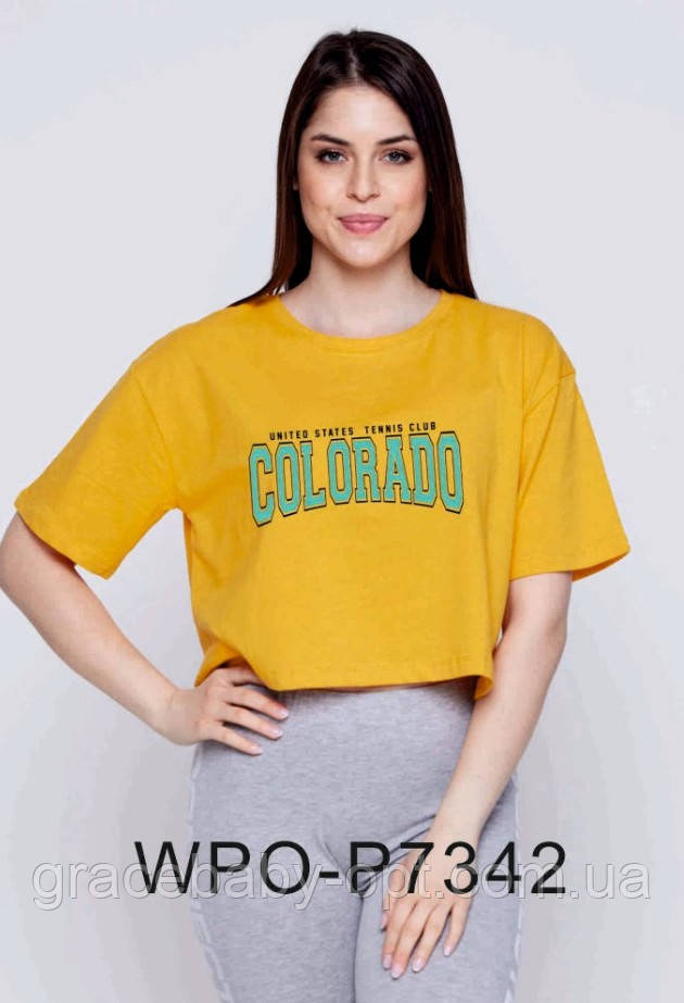 Футболка-топ жіноча оптом, Glo-story, XS,S,M,L,XL pp, № WPO-P7342