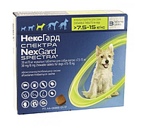 Нексгард Спектра 7,5 до 15 кг таблетки от блох, клещей и глистов для собак упаковка 3шт