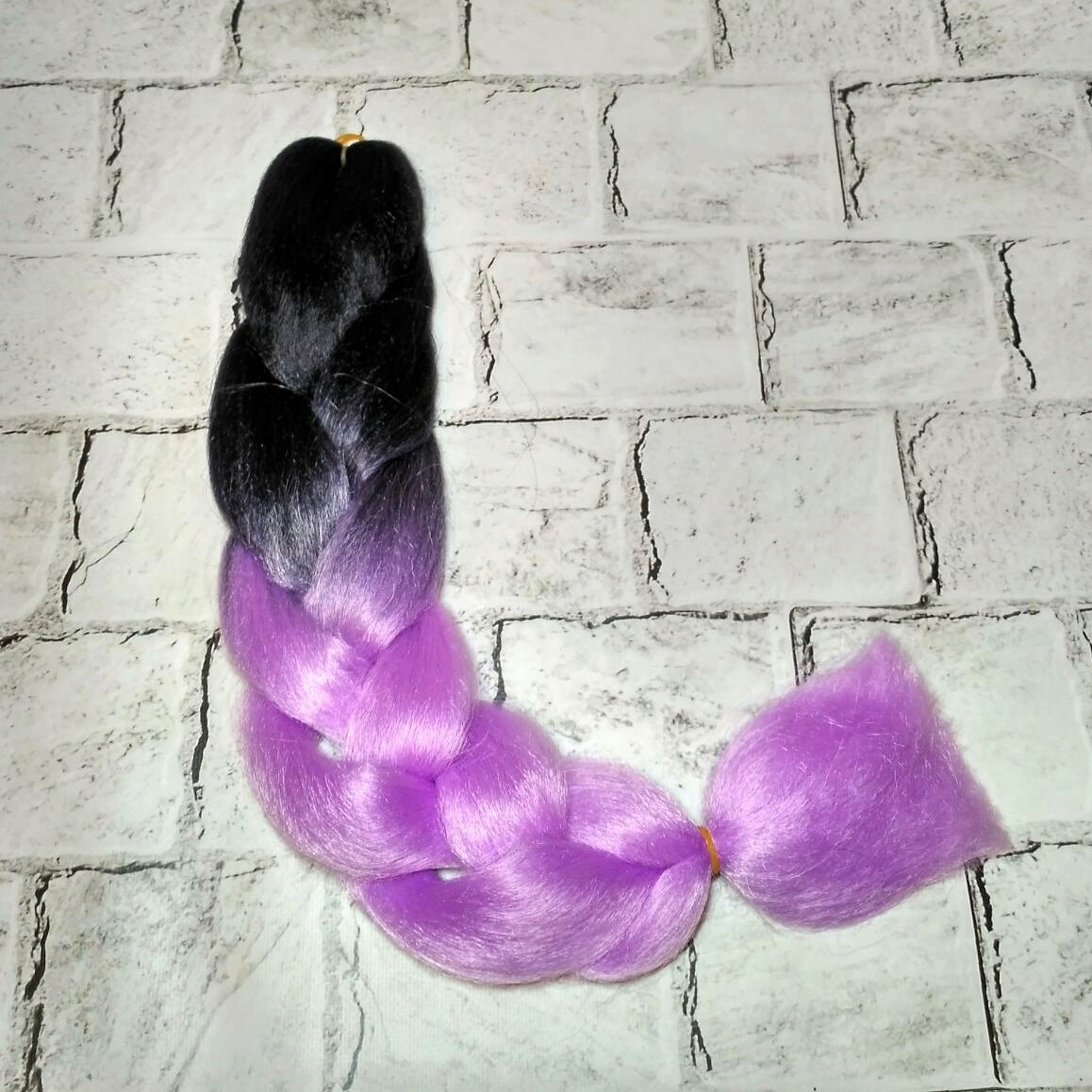 Канекалон для волосся омбре плетіння косичок Бузковий 60 см 100 г (В27)