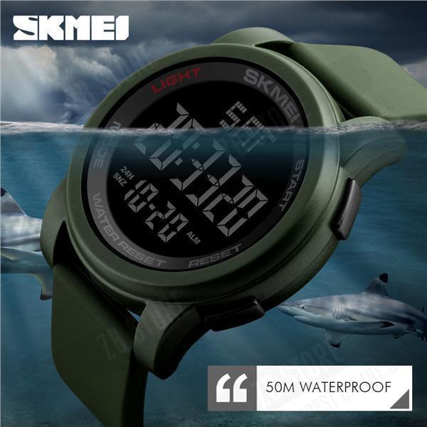 Мужские спортивные наручные часы Skmei 1257 Зеленый - фото 3 - id-p1591276323