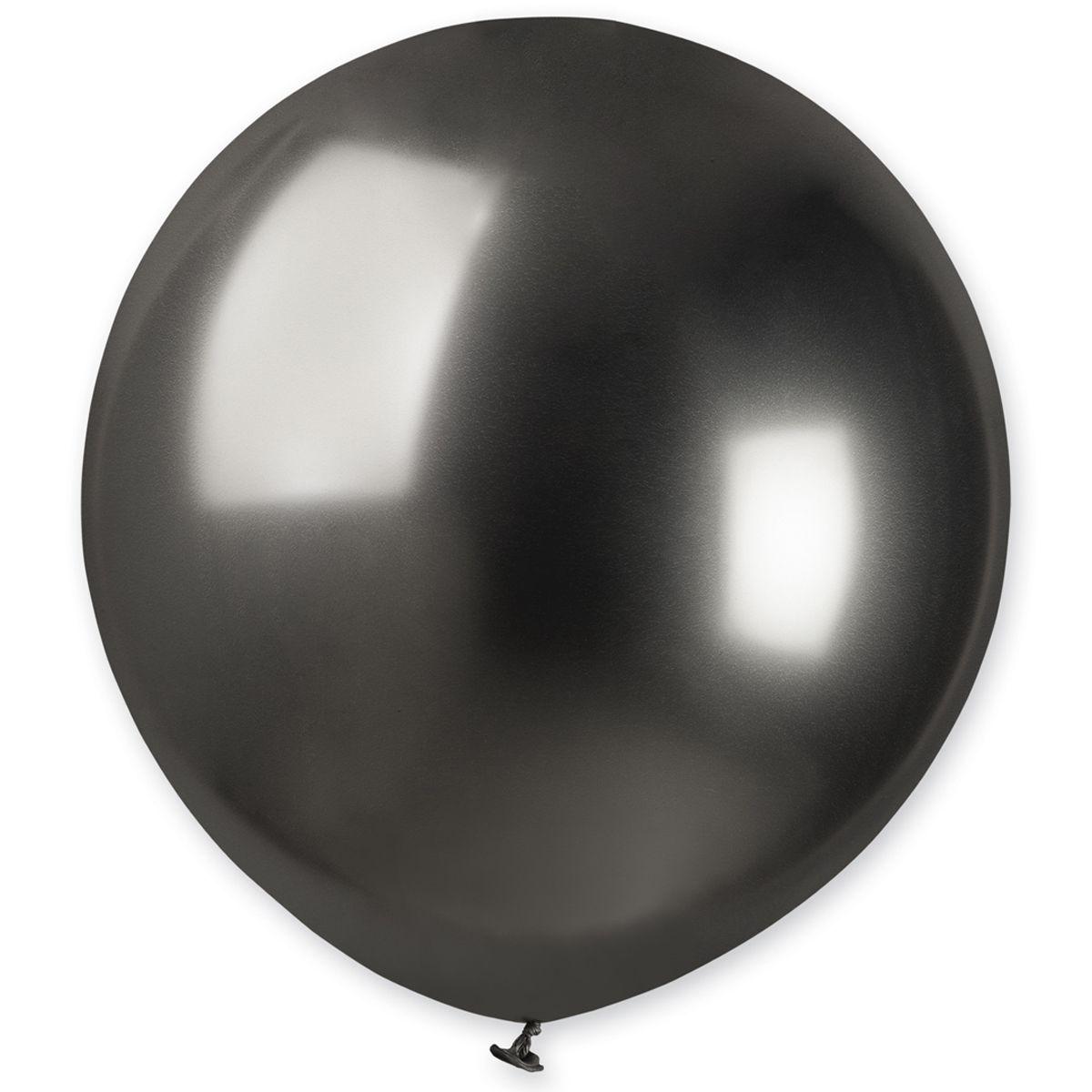 Латексна велика повітряна куля без малюнка Gemar Хром сірий SpaceGrey 19" 48 см