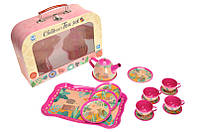 Дитячий іграшковий набір металевого посуду Children Tea set 14 предметів набір дитяча посудка