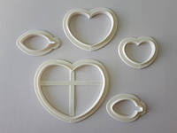 Вырубка кондитерская для теста мастики и торта пластиковая Каттер для кондитера 5 шт Сердце IKA SHOP