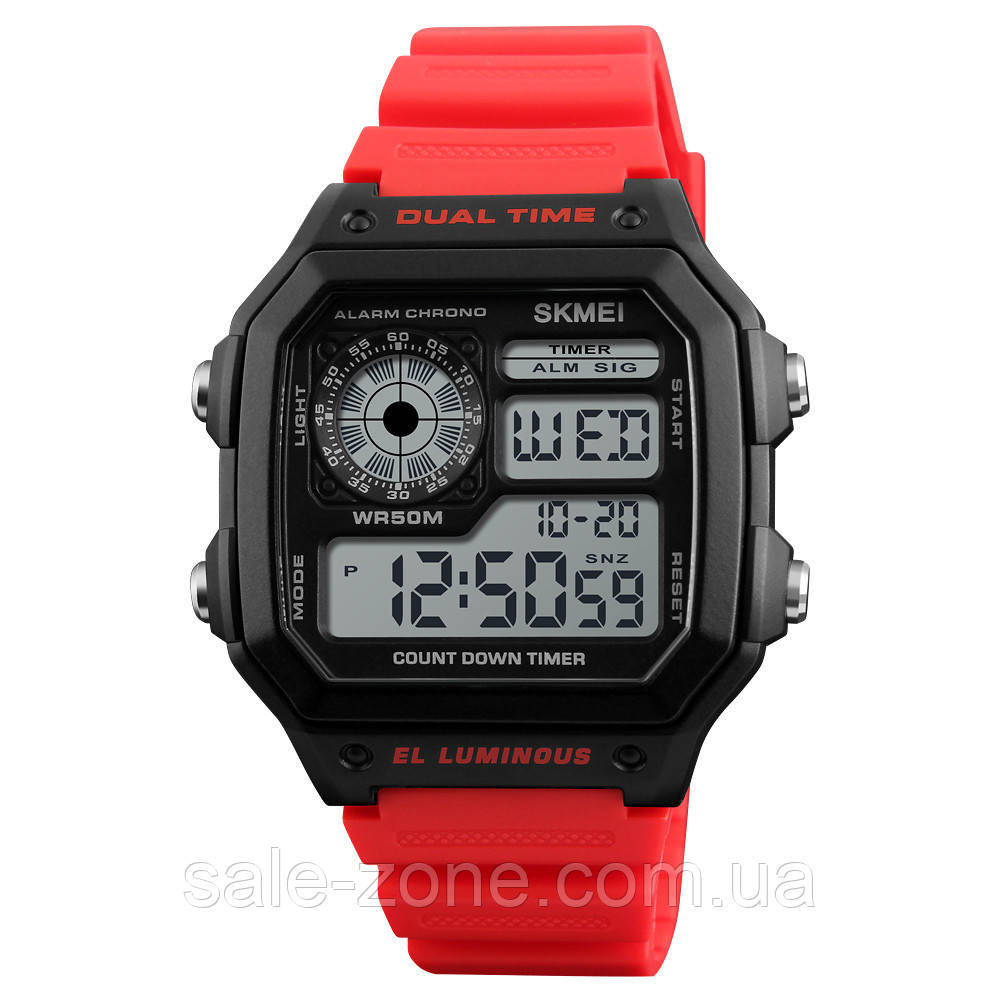 Мужские наручные спортивные часы Skmei 1299 Красный - фото 1 - id-p1591337420