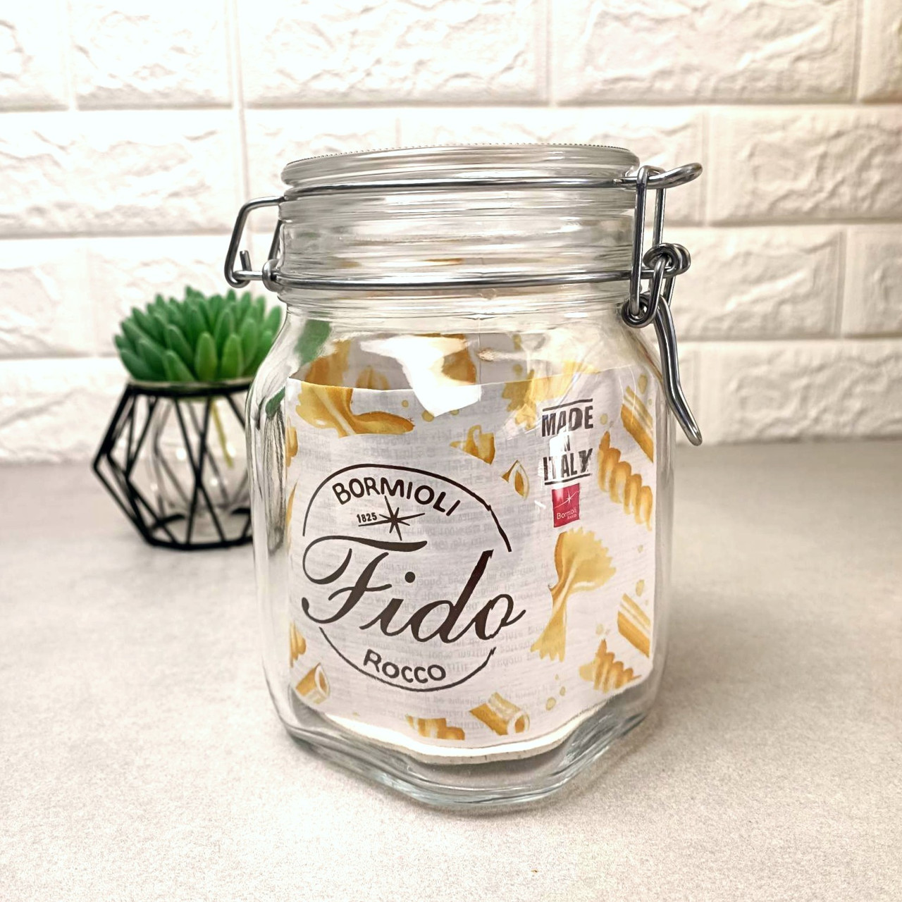 Скляна банка з бугельних замком Bormioli Rocco Fido 1 л, фото 1