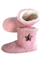 Дитячі тапочки чобітки на флісі в 3-х розмірах. Рожевий.