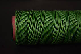 Плоска вощена нитка, 1 мм, колір: зелений