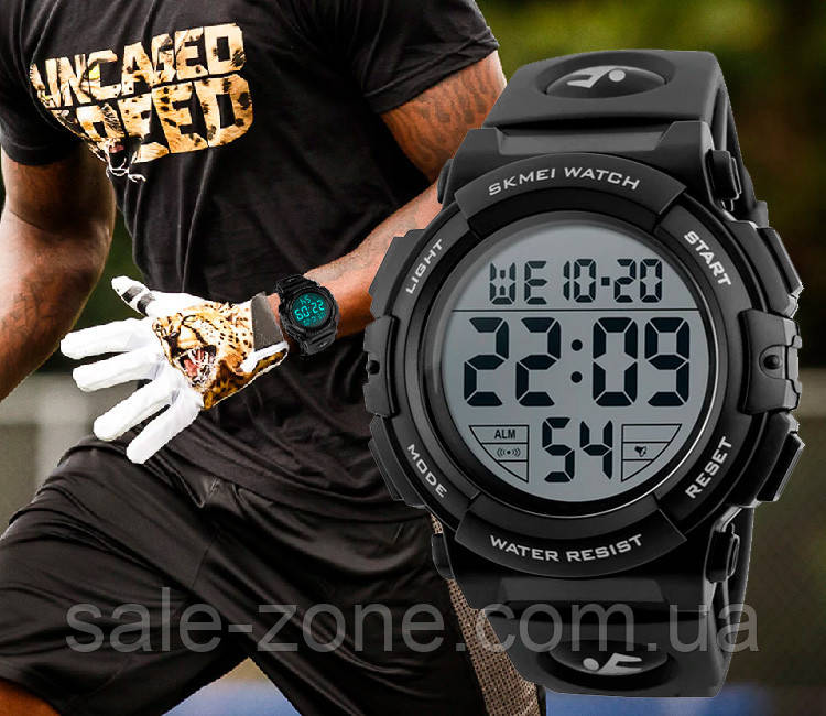 Мужские наручные спортивные часы Skmei 1258 Черный - фото 4 - id-p1591362514