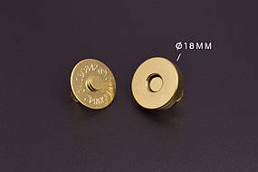 Кнопка магнітна 18 мм, золото, 1 шт.