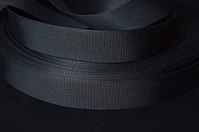 Ремінна стрічка чорна репсове плетіння, 40 мм
