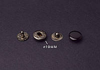 Кнопка Альфа 10 мм, цвет: черный никель (крашеный верх), упаковка 20 шт