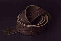 Ременная полоса с тиснением кроко - ширина 3 см, цвет шоколадный