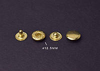 Кнопка Альфа 12.5 мм, цвет: золото, упаковка 20 шт