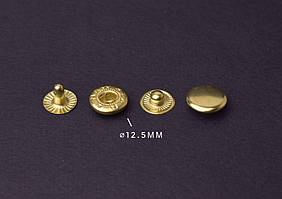 Кнопка Альфа 12.5 мм, колір: золото, упаковка 20 шт.