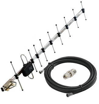 4G антена ARN 900 Мгц 14 dbi (до 20 км) + кабель 10 м + перехідник SMA