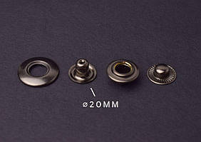 Кнопка з отвором 20 мм, колір: чорний нікель, упаковка 20 шт.