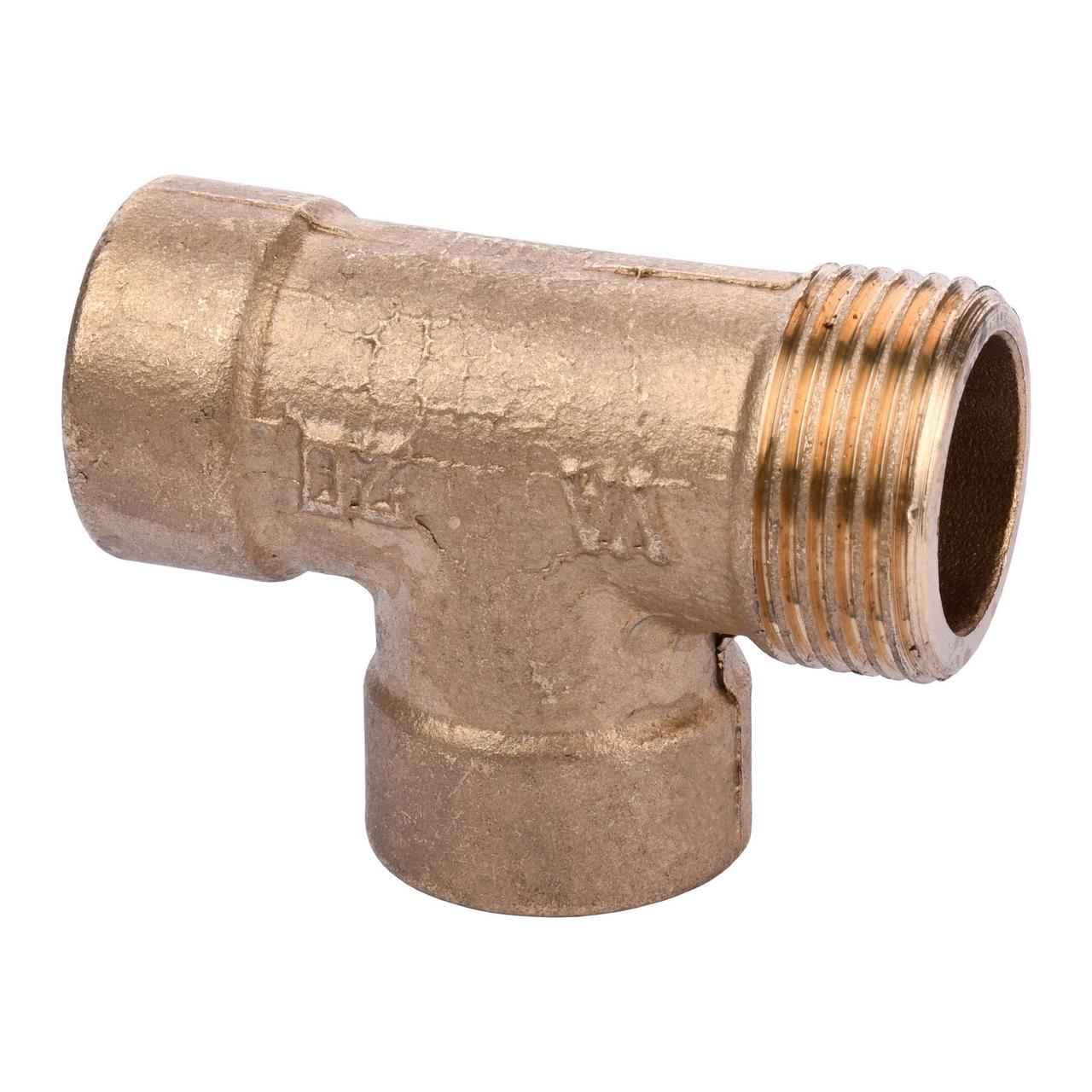 Трійник латунь 3/4 Зовнішня х 1/2 Внутрішня х 1/2 Внутрішня А0225А, фото 1