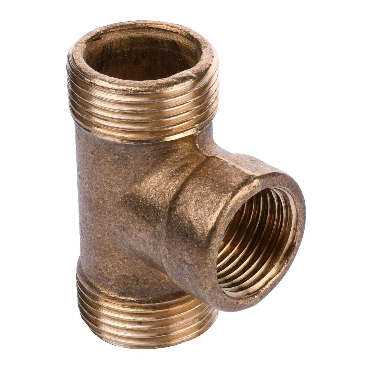 Трійник латунь 3/4 Зовнішня х 1/2 Внутрішня х 3/4 Зовнішня 664Б, фото 1