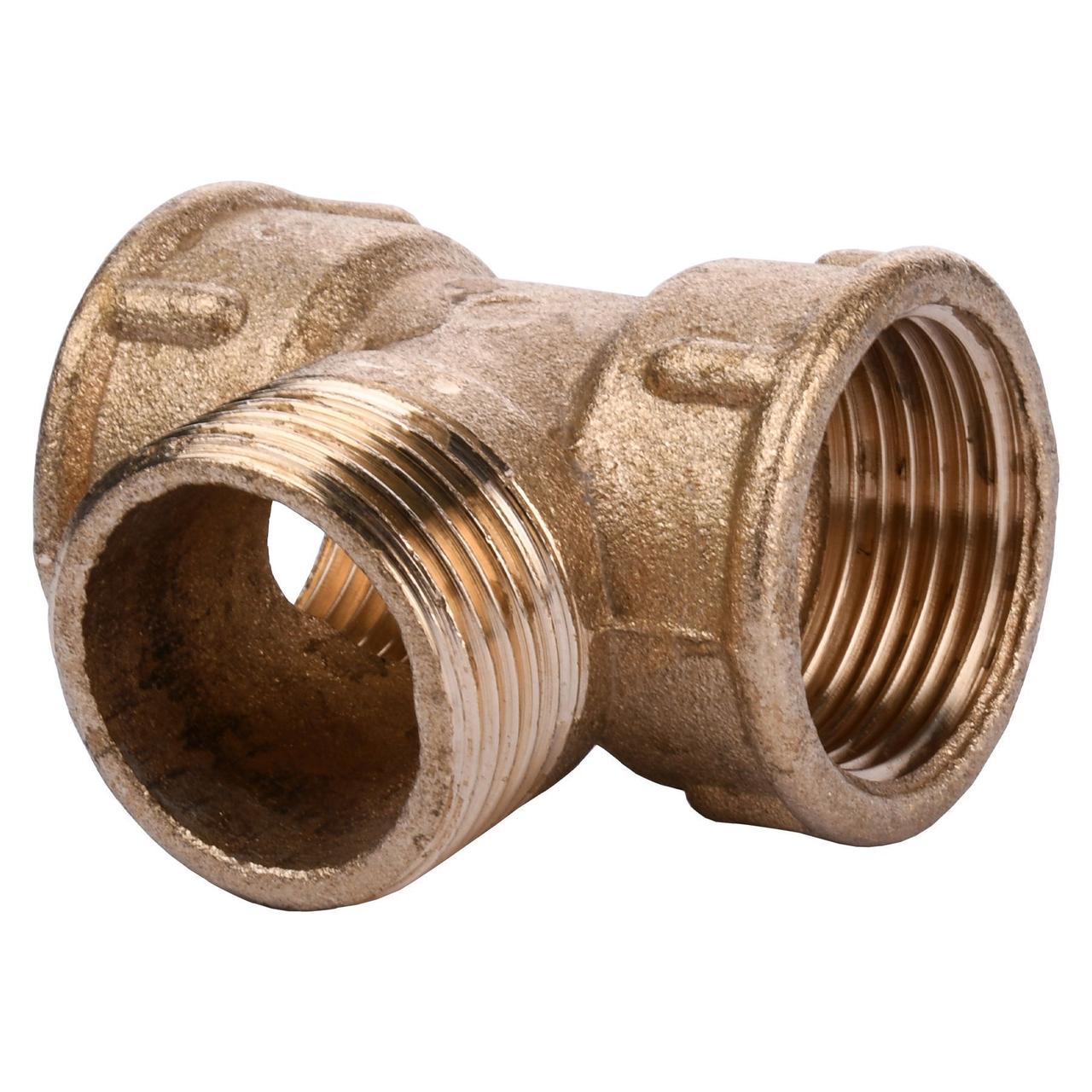 Трійник латунь 1 Внутрішній х 1 Зовнішня х 1 Внутрішня 232-1Б, фото 1