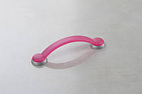 Мебельная ручка Poliplast РП-18/128 прозрачный розовый