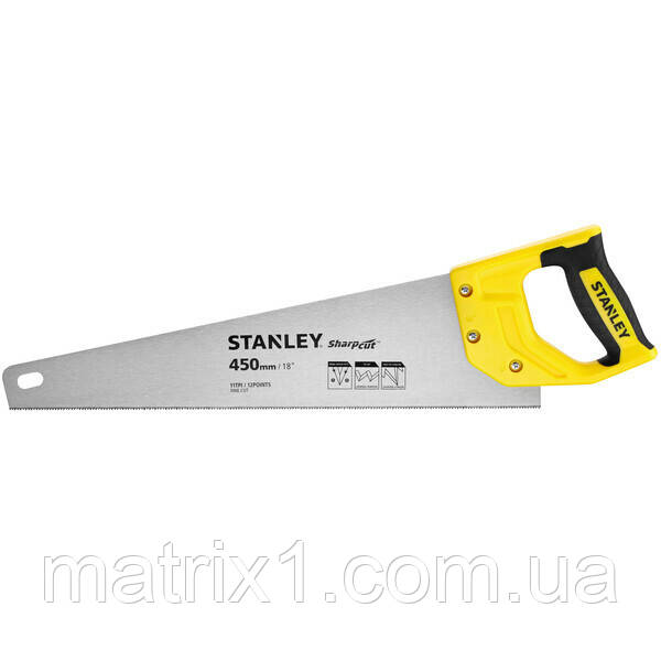 Ножівка по дереву 450 мм, 11 зубів/1" STANLEY "SHARPCUT"