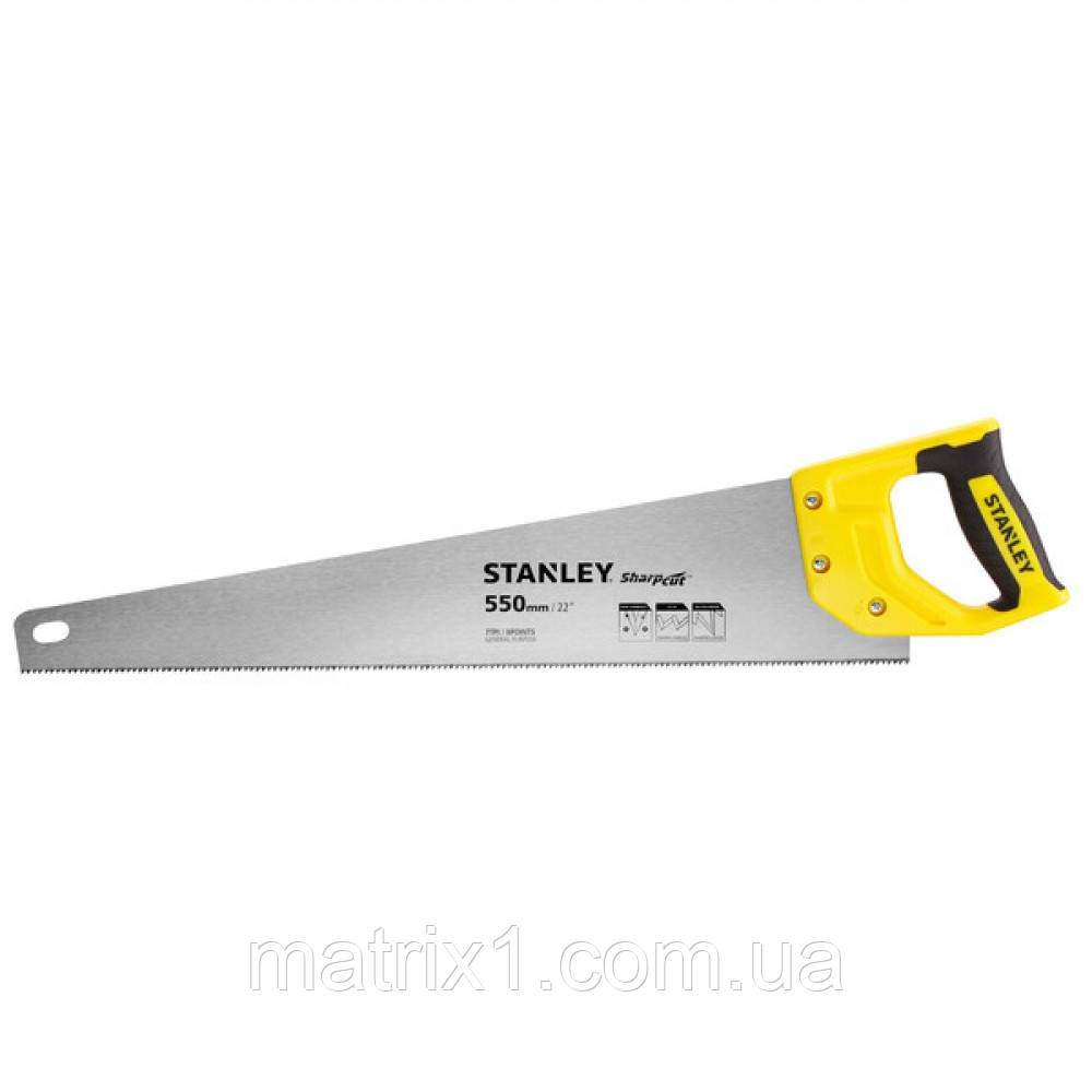 Ножівка по дереву 550 мм, 11 зубів/1" STANLEY "SHARPCUT"