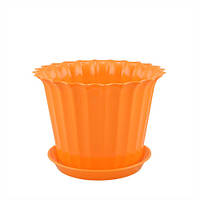 Горшок для цветов пластиковый ММ Пласт Астра микс оранжевый 0,65л PP9429-0