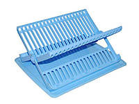 Сушарка пластикова для посуду розкладна (20тар.) блакитна - Консенсус