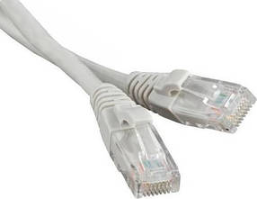 Патч-корд UTP 1 м, ATCOM, літій, RJ45, кат.5е, Grey