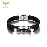 Браслет "Два серця" 21 см. Silver, фото 2