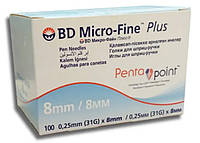 Голки інсулінові BD Micro-Fine+ (МикроФайн плюс) 0,3 х 8 мм 30G 100 шт