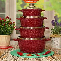 Набір каструль Benson BN-380 з гранітним покриттям з 8 предметів