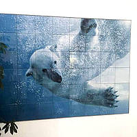 Панно на стіну з плитки керамічної Ведмідь під водою